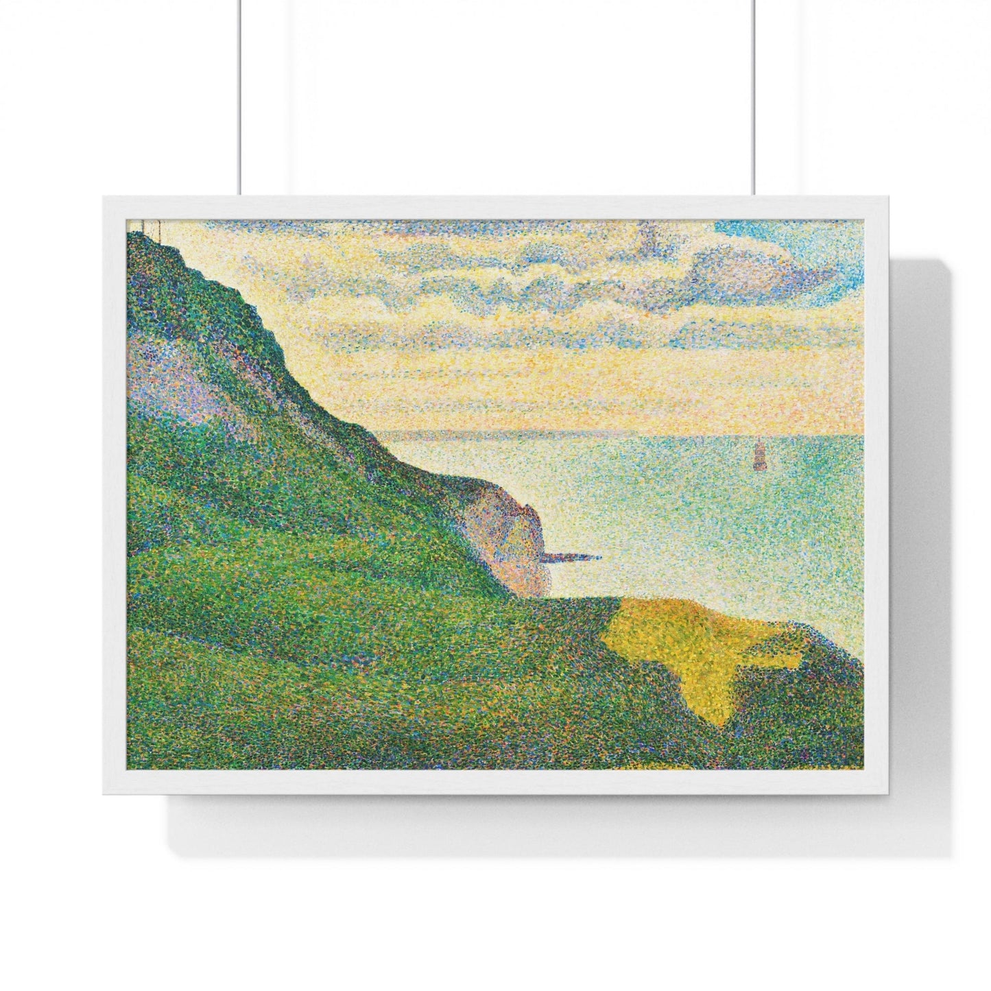 Poster 24″ x 18″ / White Seascape at Port-en-Bessin, Normandy by Georges Seurat (1888) Framed Print