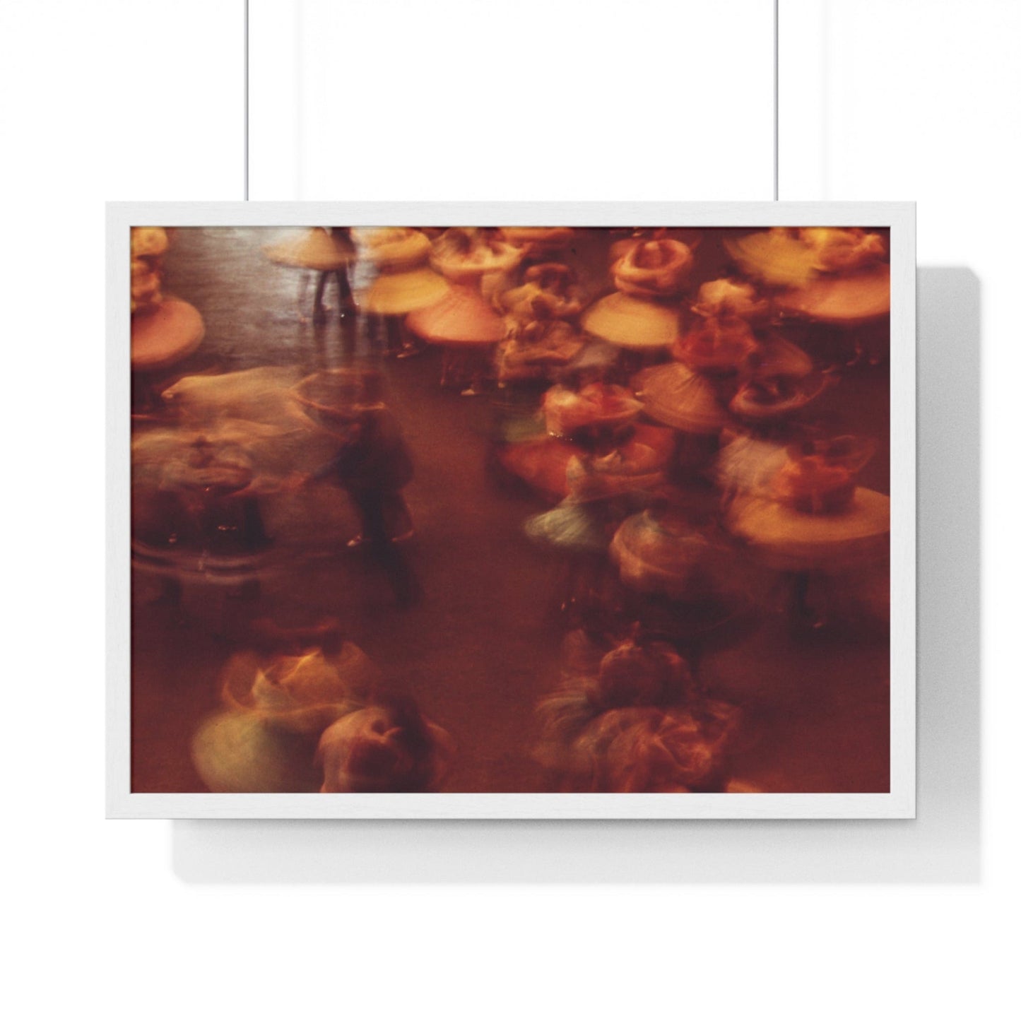Poster 24″ x 18″ / White Skirts Whirling At A Dance Festival Framed Print