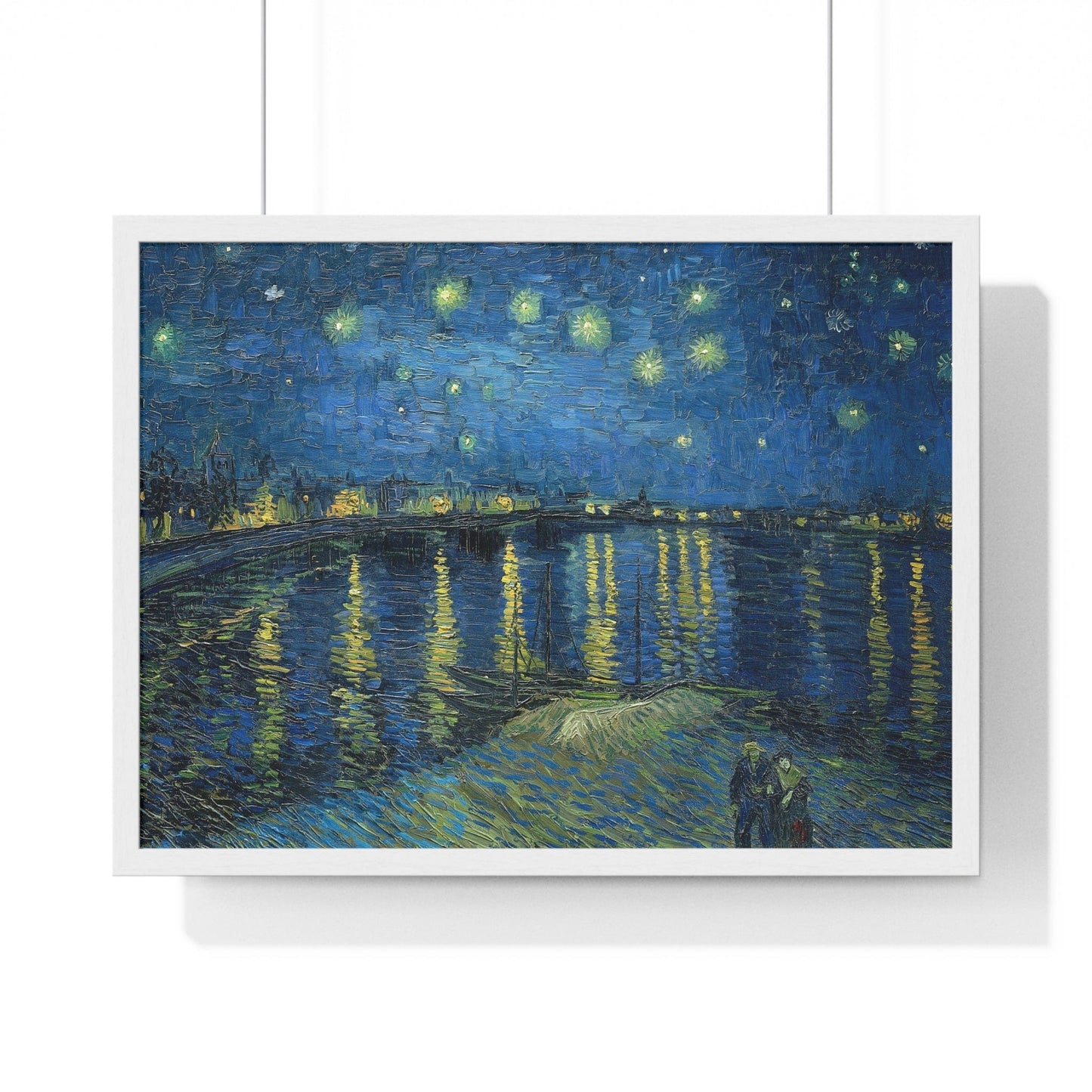 Poster 24″ x 18″ / White Starry Night Over The Rhone Framed Print