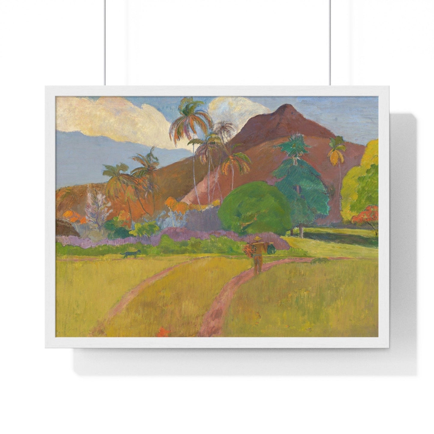Poster 24″ x 18″ / White Tahitian Landscape (1891) by Paul Gauguin Framed Print