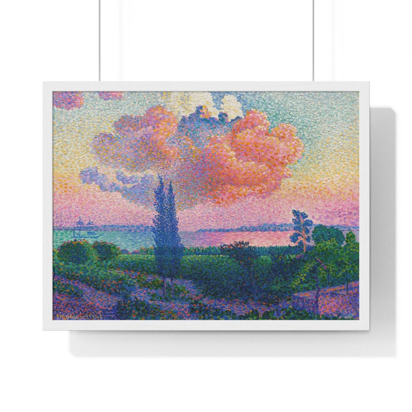 Poster 24″ x 18″ / White The Pink Cloud (ca. 1896) by Henri-Edmond Cross, Framed Print
