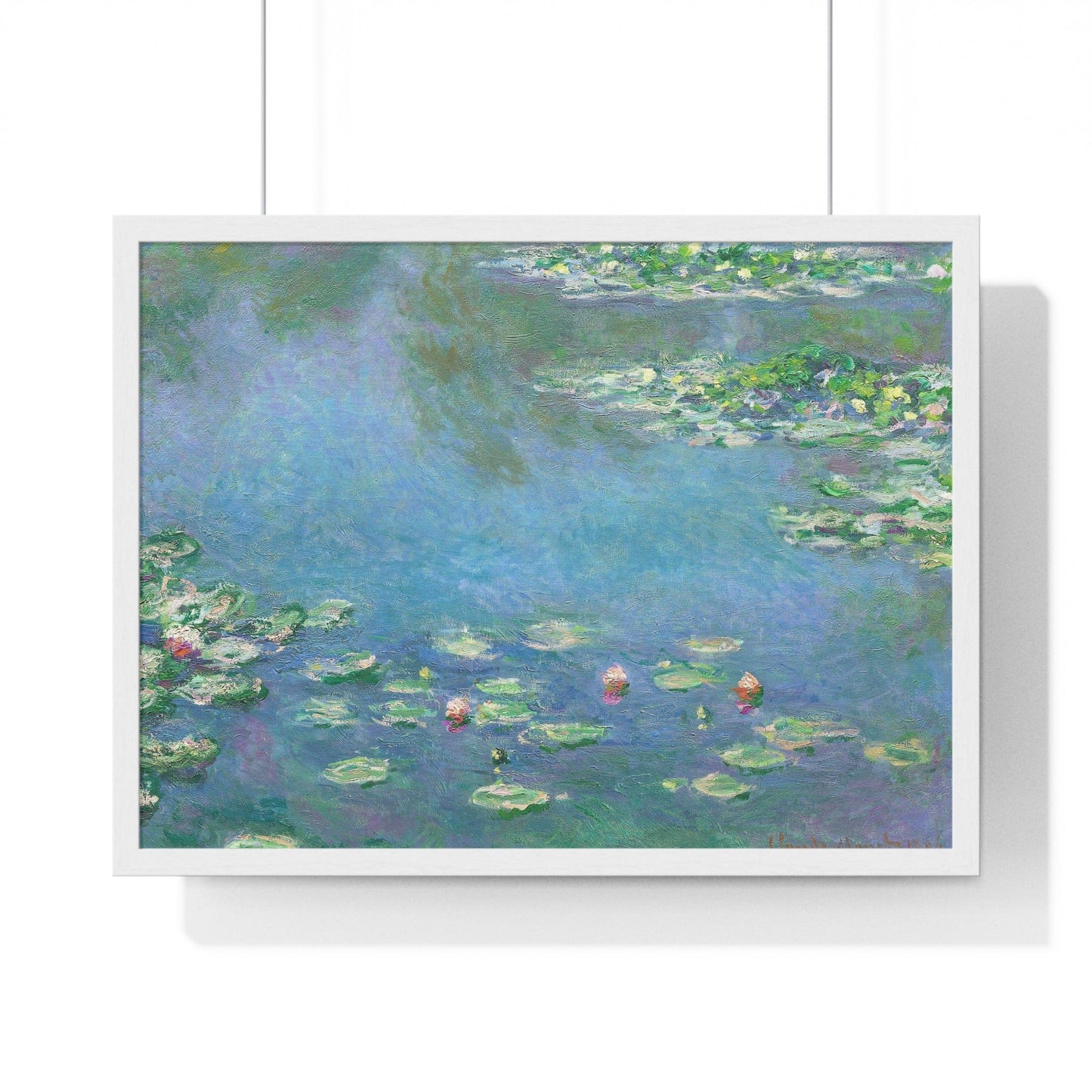 Poster 24″ x 18″ / White Water Lilies by Claude Monet, Framed Print