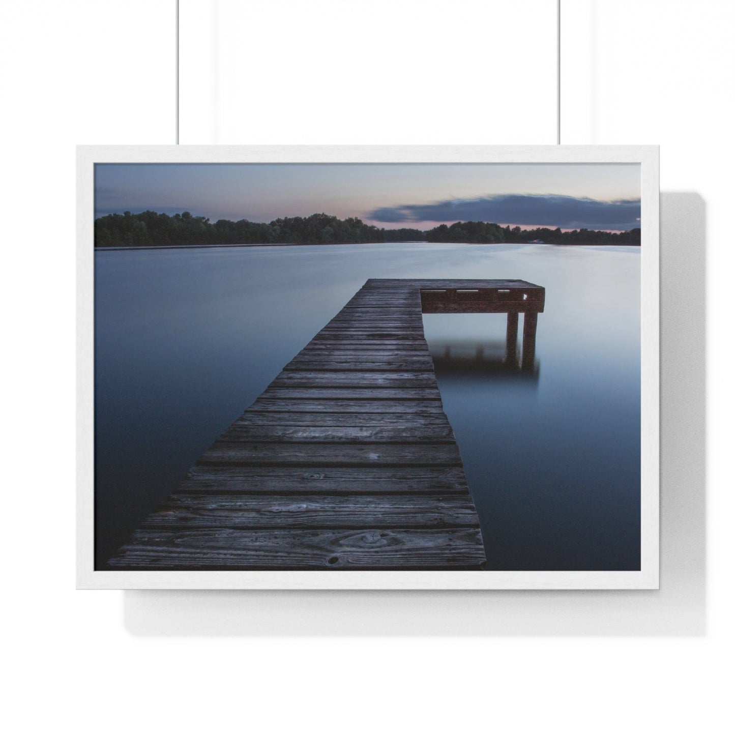 Poster 24″ x 18″ / White Wooden Jetty Framed Print