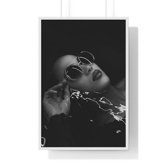 Poster 24″ x 36″ / White Japanese Beauty in Water Framed Print