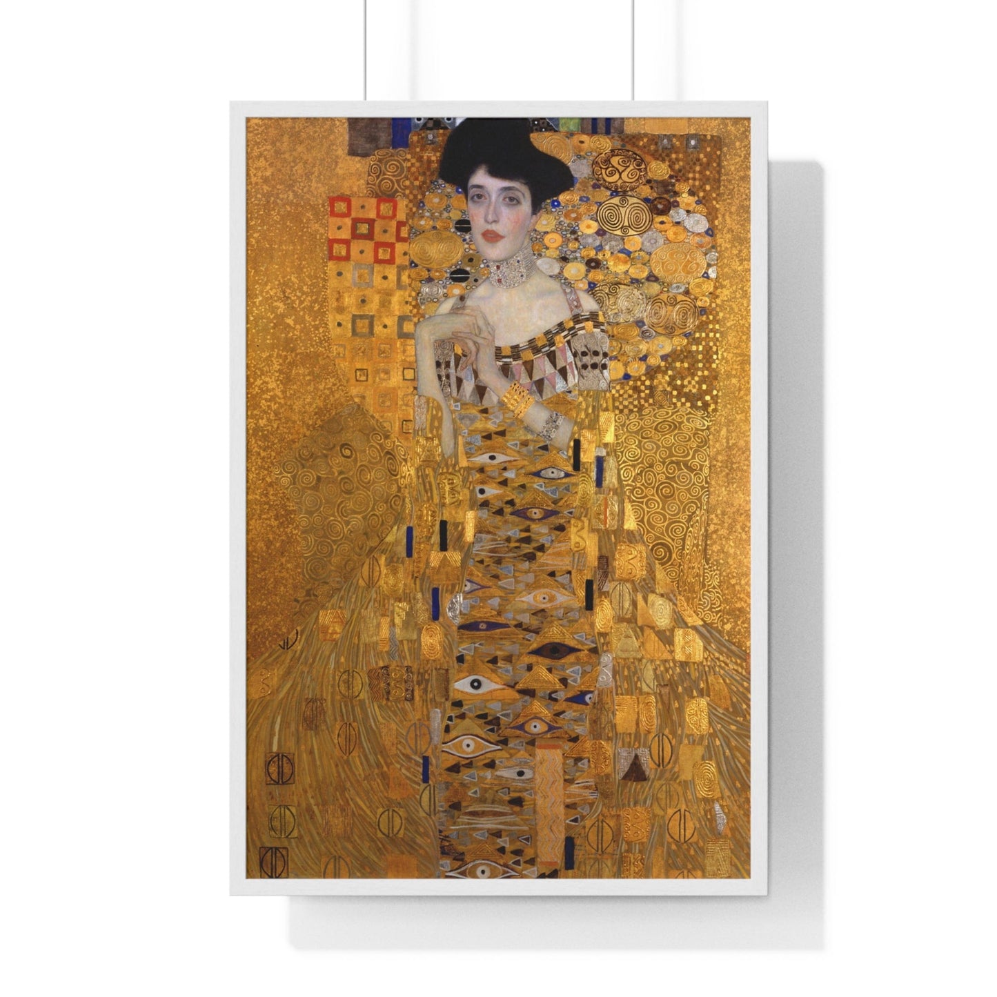 Poster 24″ x 36″ / White Portrait of Adele Bloch-Bauer I, Gustav Klimt, Framed Print