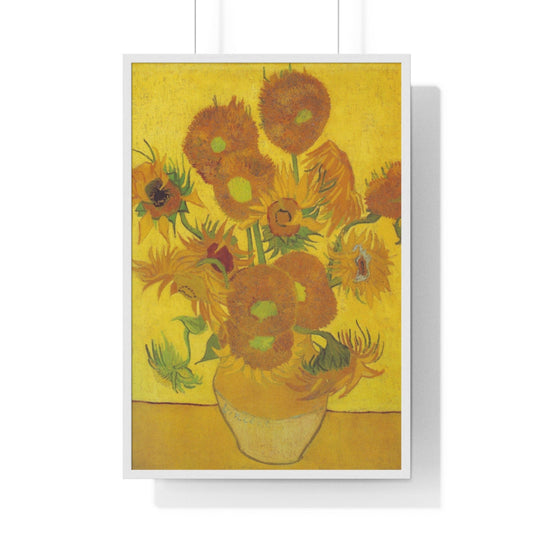 Poster 24″ x 36″ / White Sunflowers, Vincent Van Gogh, Framed Print