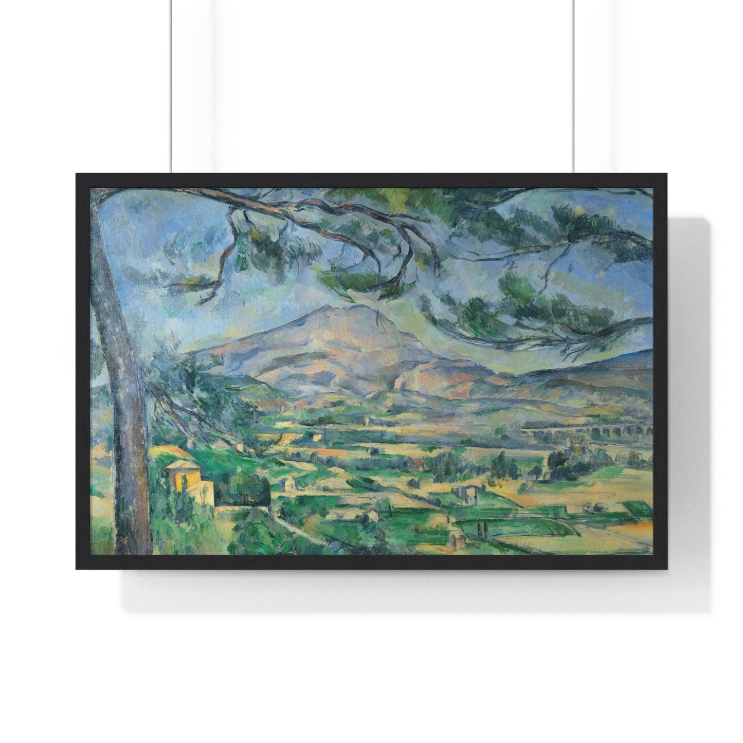Poster 30" x 20" / Black Mont Sainte-Victoire With Large Pine by Paul Cézanne, Framed Print