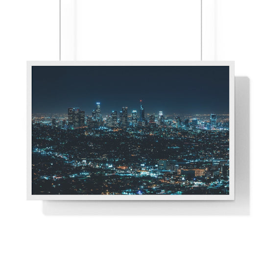 Poster 30" x 20" / White City at Night, Framed Print