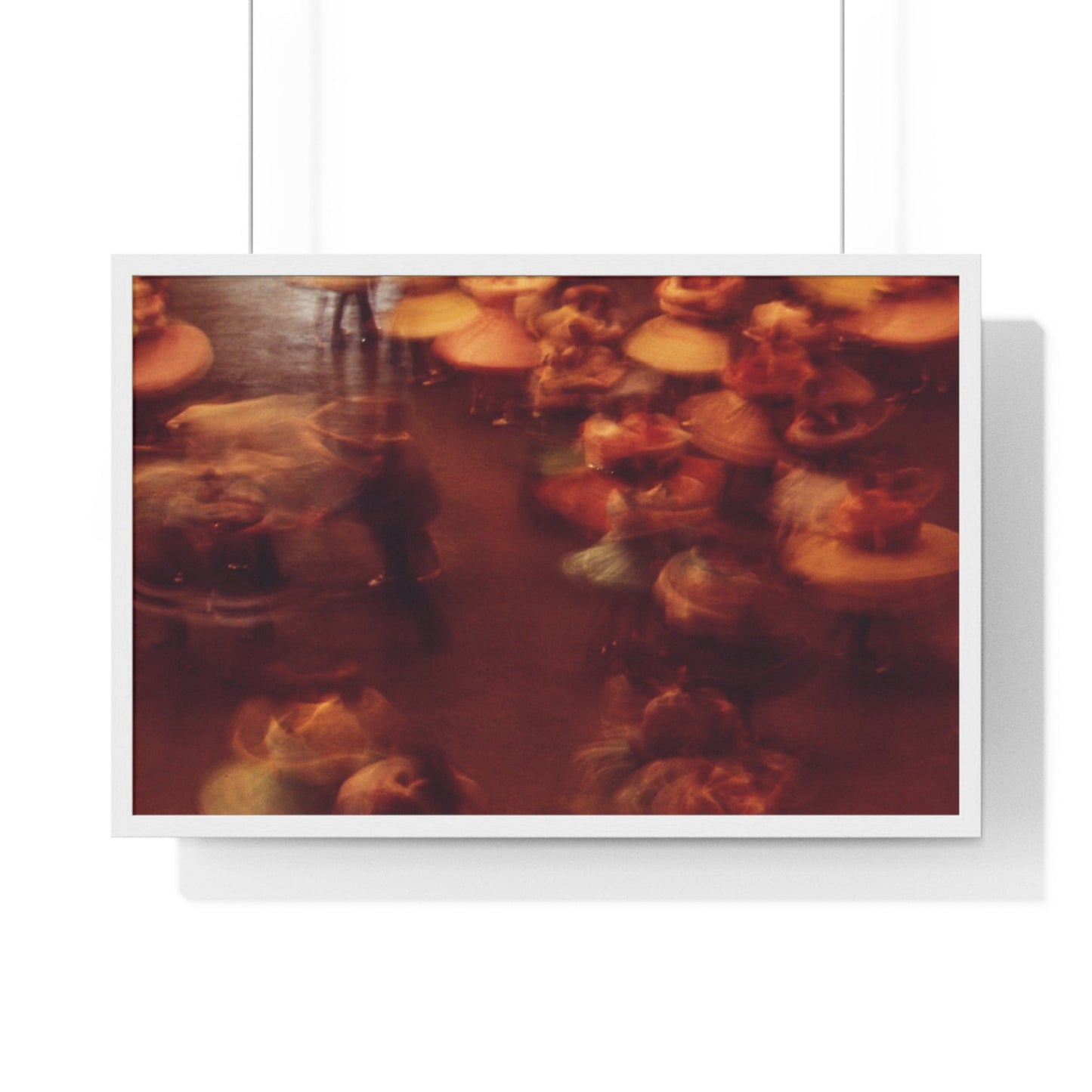 Poster 30" x 20" / White Skirts Whirling At A Dance Festival Framed Print