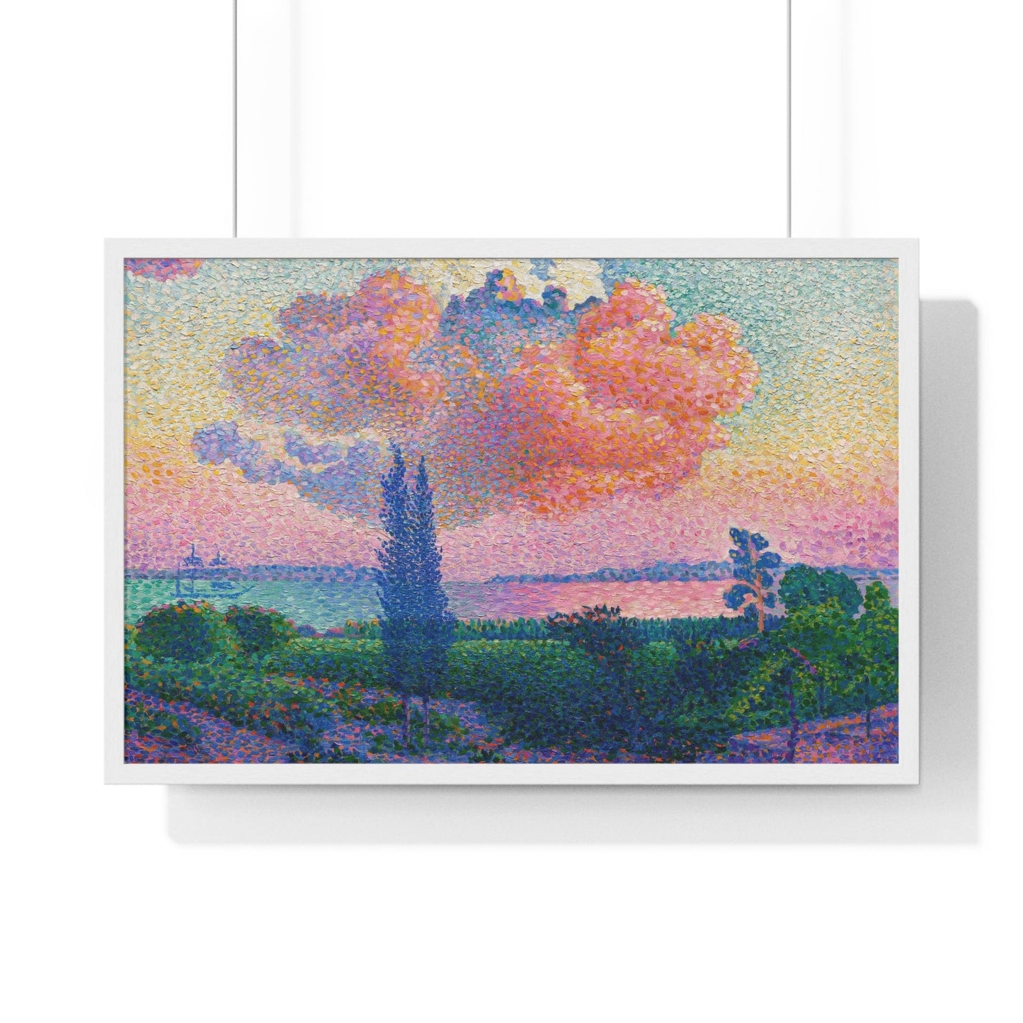 Poster 30" x 20" / White The Pink Cloud (ca. 1896) by Henri-Edmond Cross, Framed Print