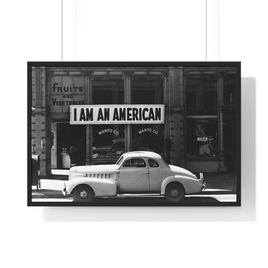 Poster 36″ x 24″ / Black I Am An American Framed Print