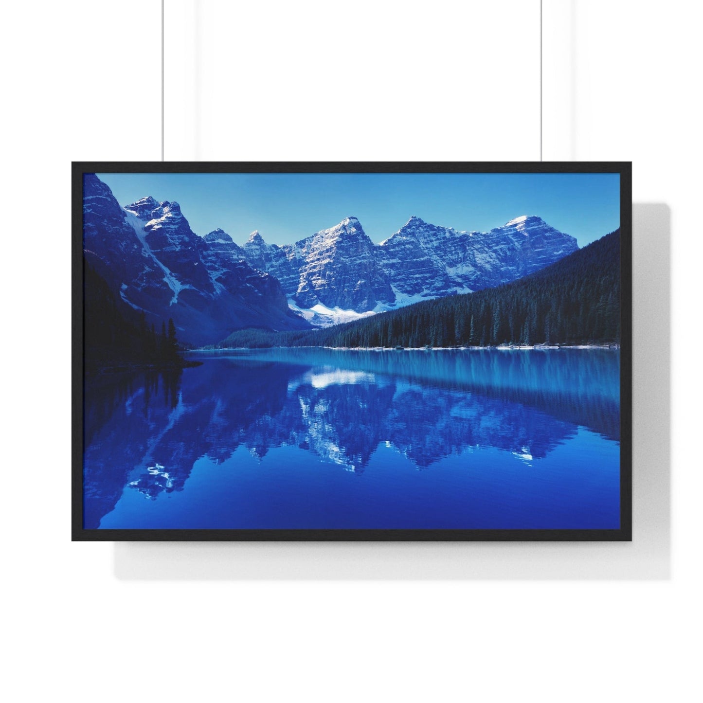Poster 36″ x 24″ / Black Mountain Landscape Reflected On Water Framed Print