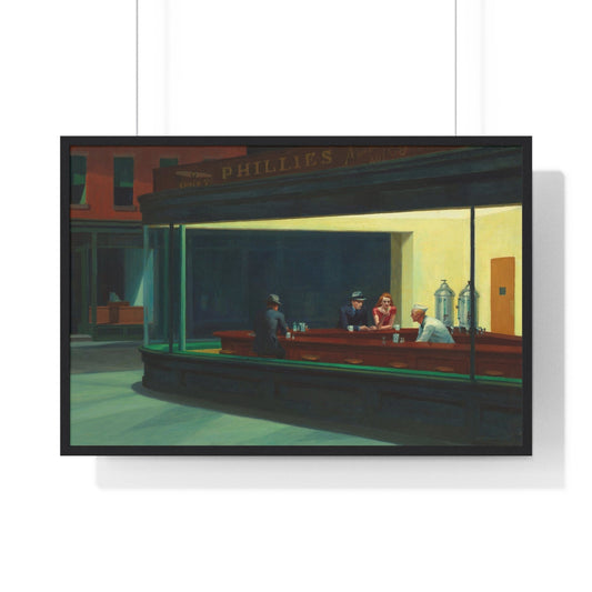 Poster 36″ x 24″ / Black Nighthawks, Framed Print