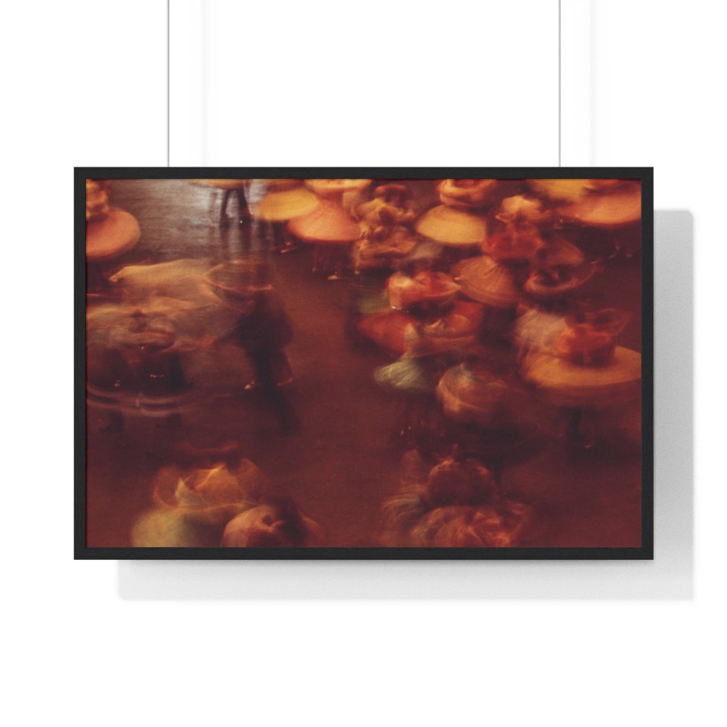 Poster 36″ x 24″ / Black Skirts Whirling At A Dance Festival Framed Print