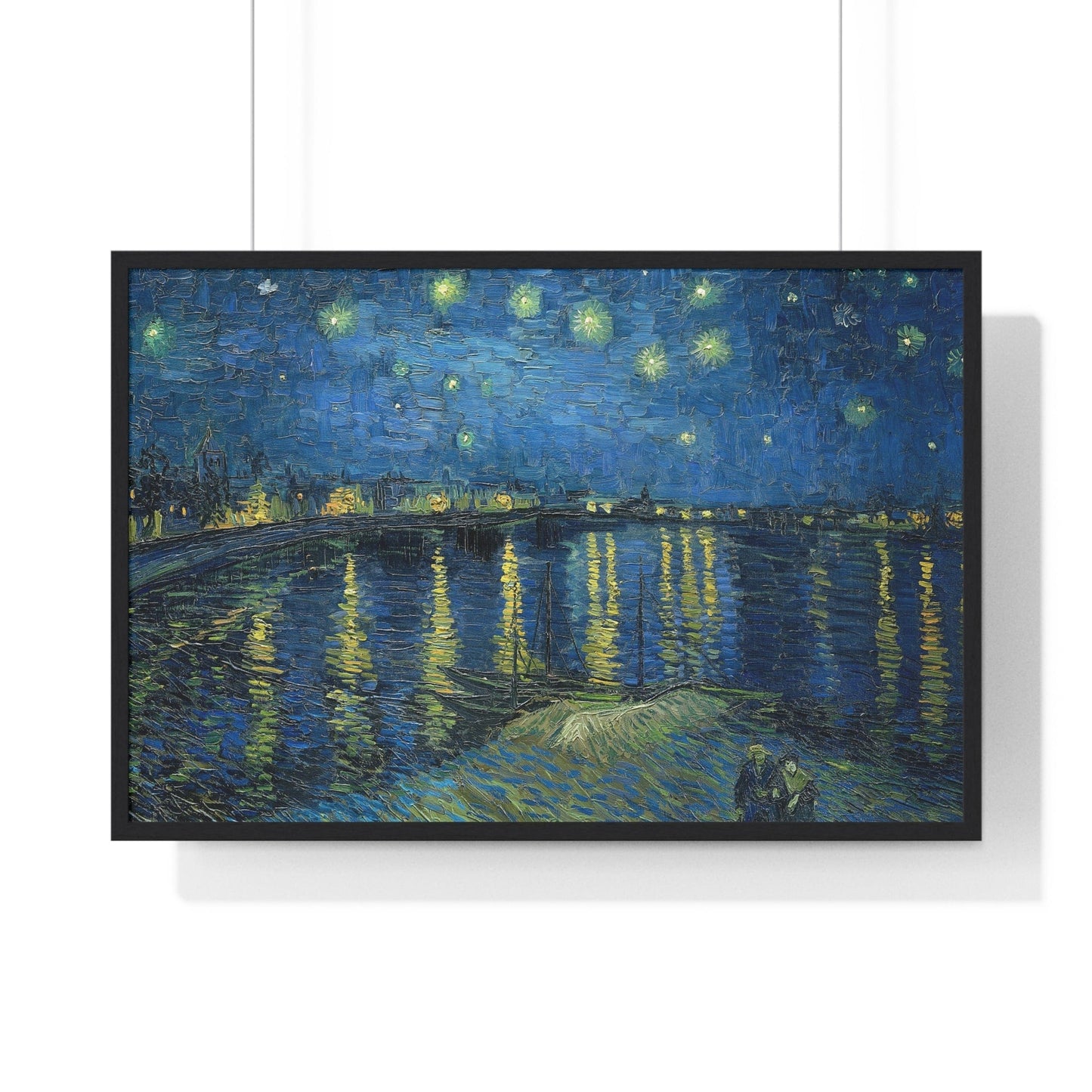 Poster 36″ x 24″ / Black Starry Night Over The Rhone Framed Print