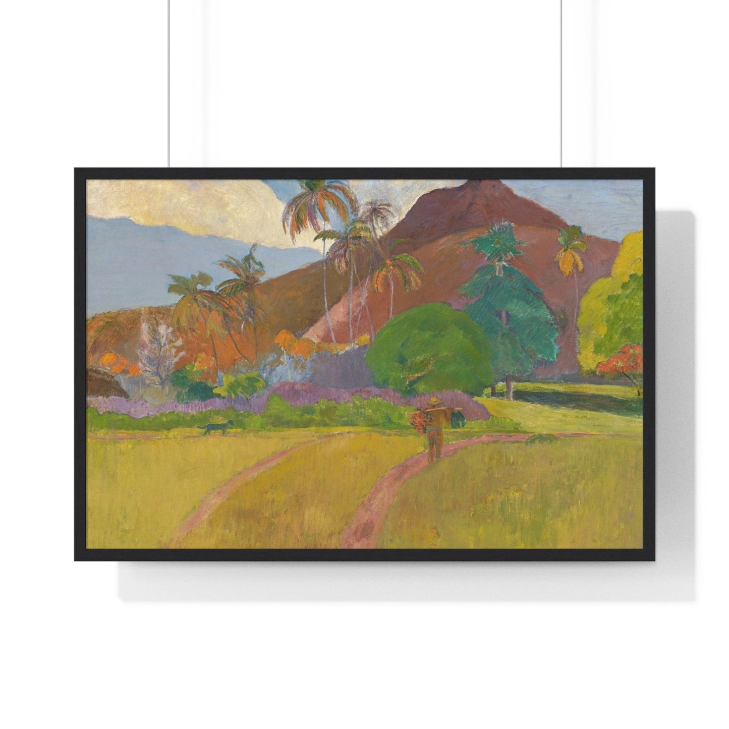 Poster 36″ x 24″ / Black Tahitian Landscape (1891) by Paul Gauguin Framed Print