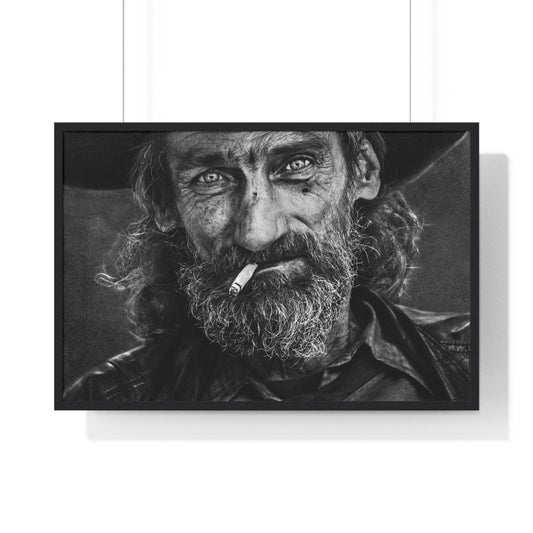 Poster 36″ x 24″ / Black The Cowboy, Framed Print