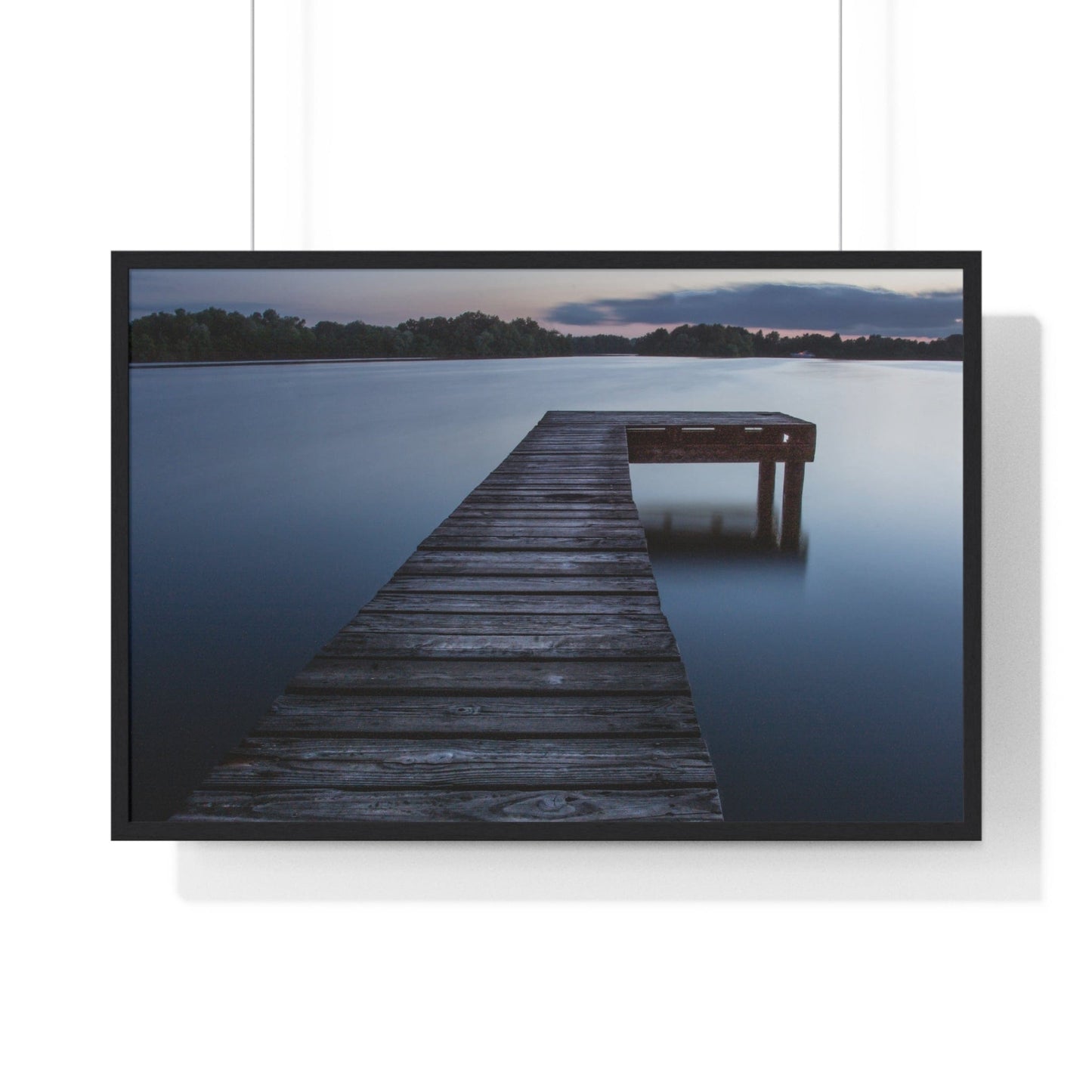 Poster 36″ x 24″ / Black Wooden Jetty Framed Print