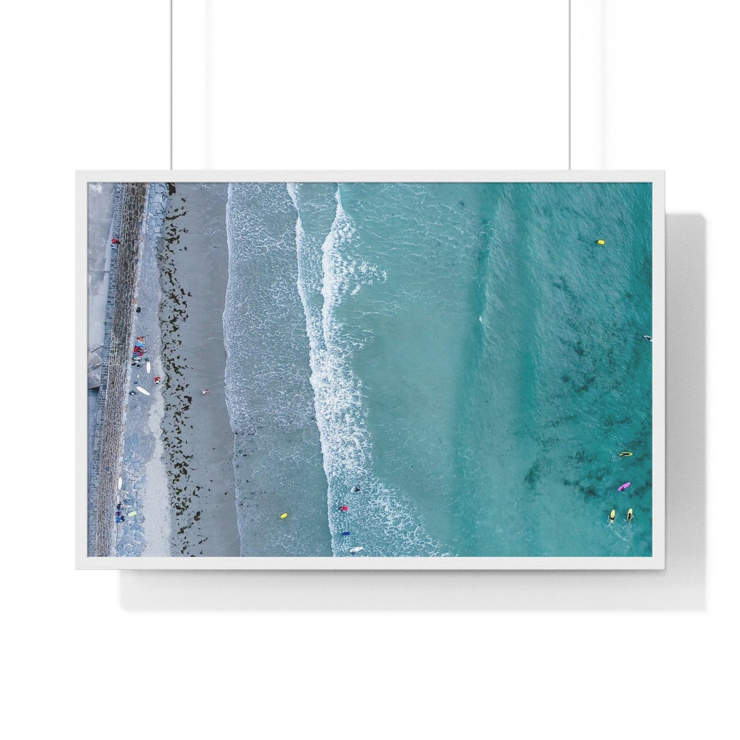Poster 36″ x 24″ / White Aerial View Of The Ocean, Framed Print