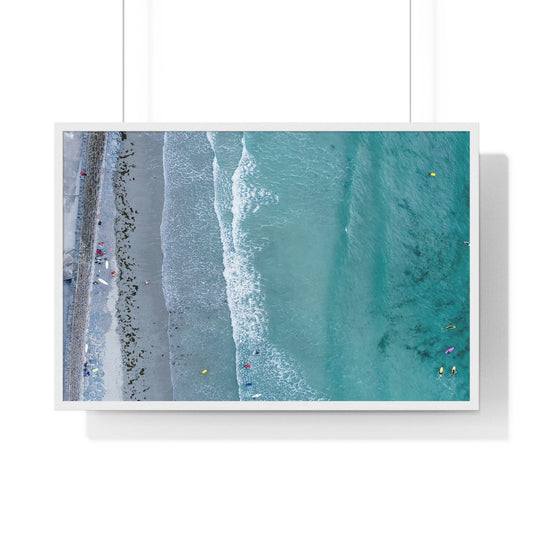 Poster 36″ x 24″ / White Aerial View Of The Ocean, Framed Print