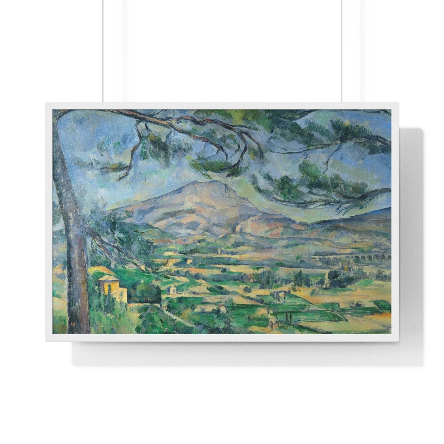 Poster 36″ x 24″ / White Mont Sainte-Victoire With Large Pine by Paul Cézanne, Framed Print