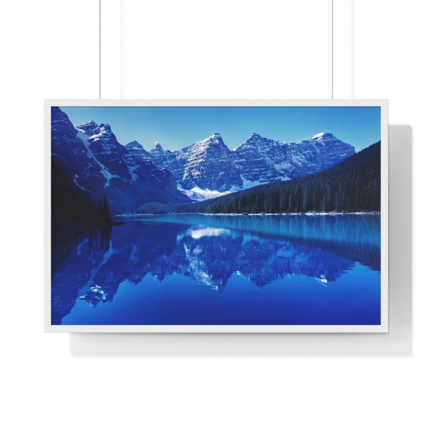 Poster 36″ x 24″ / White Mountain Landscape Reflected On Water Framed Print