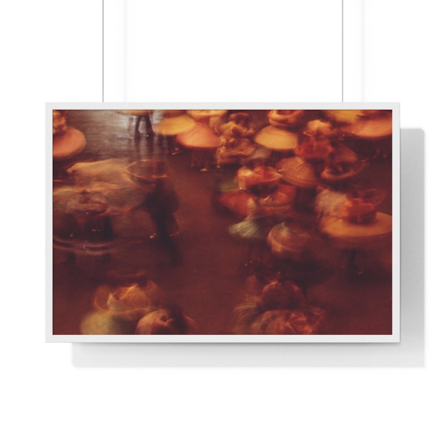 Poster 36″ x 24″ / White Skirts Whirling At A Dance Festival Framed Print