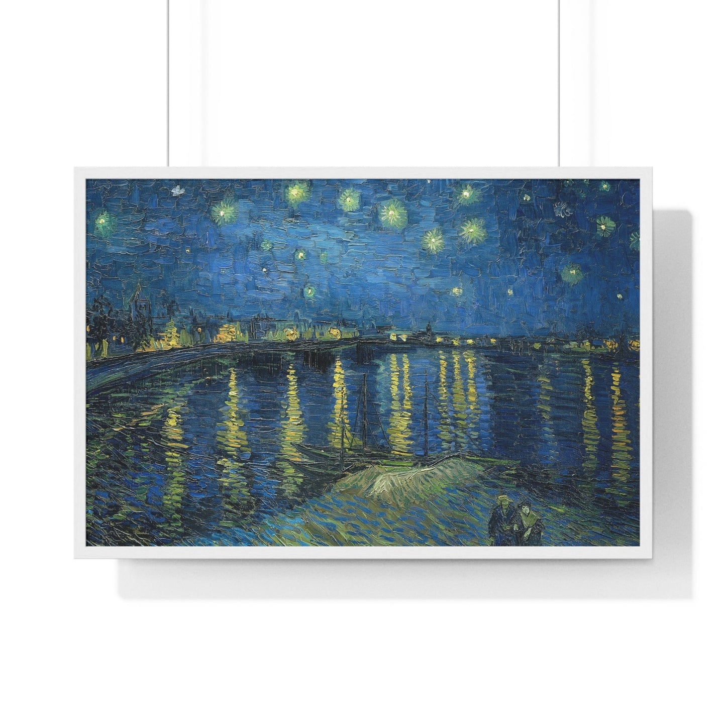 Poster 36″ x 24″ / White Starry Night Over The Rhone Framed Print