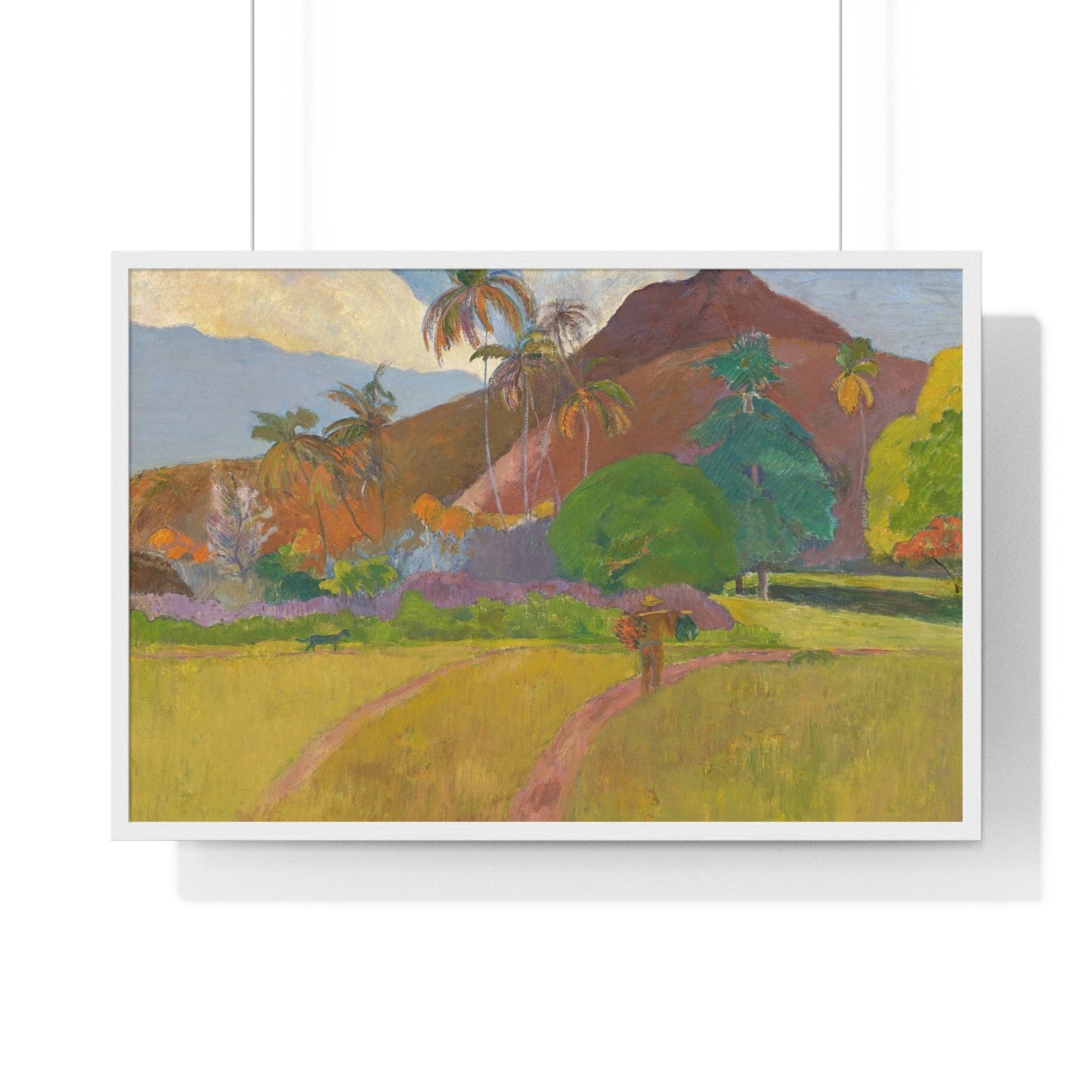 Poster 36″ x 24″ / White Tahitian Landscape (1891) by Paul Gauguin Framed Print