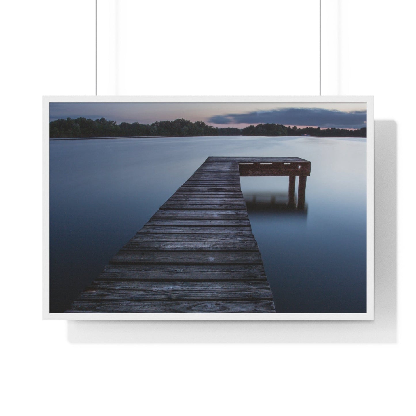 Poster 36″ x 24″ / White Wooden Jetty Framed Print