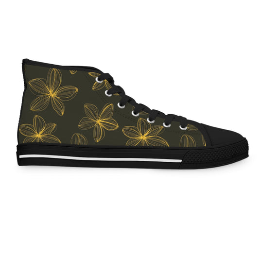 Shoes US 5.5 / Black sole Floral Aesthetic Women's High Top Sneakers