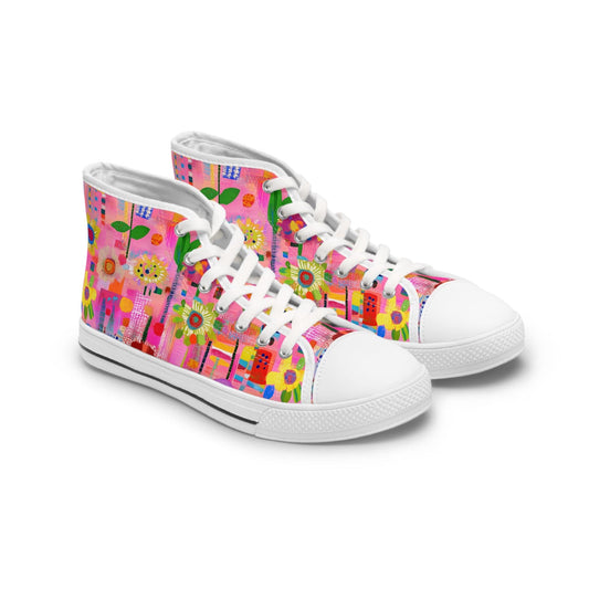Shoes US 5.5 / White sole Hello Sunshine Women's High Top Sneakers