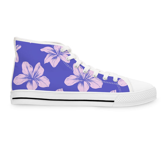 Shoes US 5.5 / White sole Tropical Blue Women's High Top Sneakers