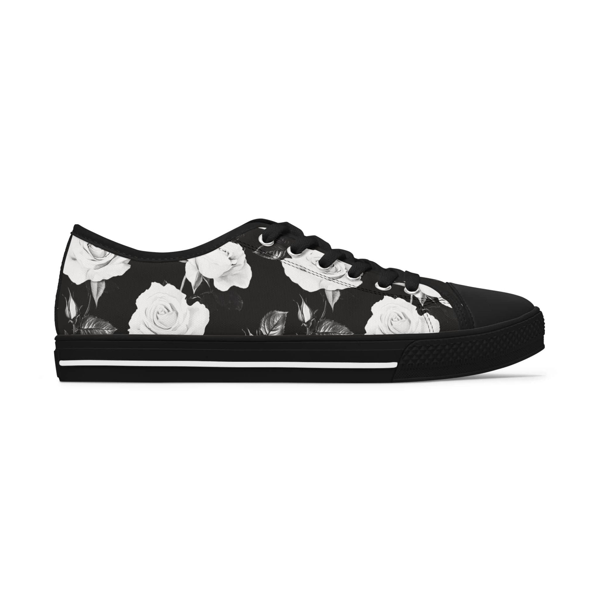 Shoes White Roses Women's Low Top Sneakers