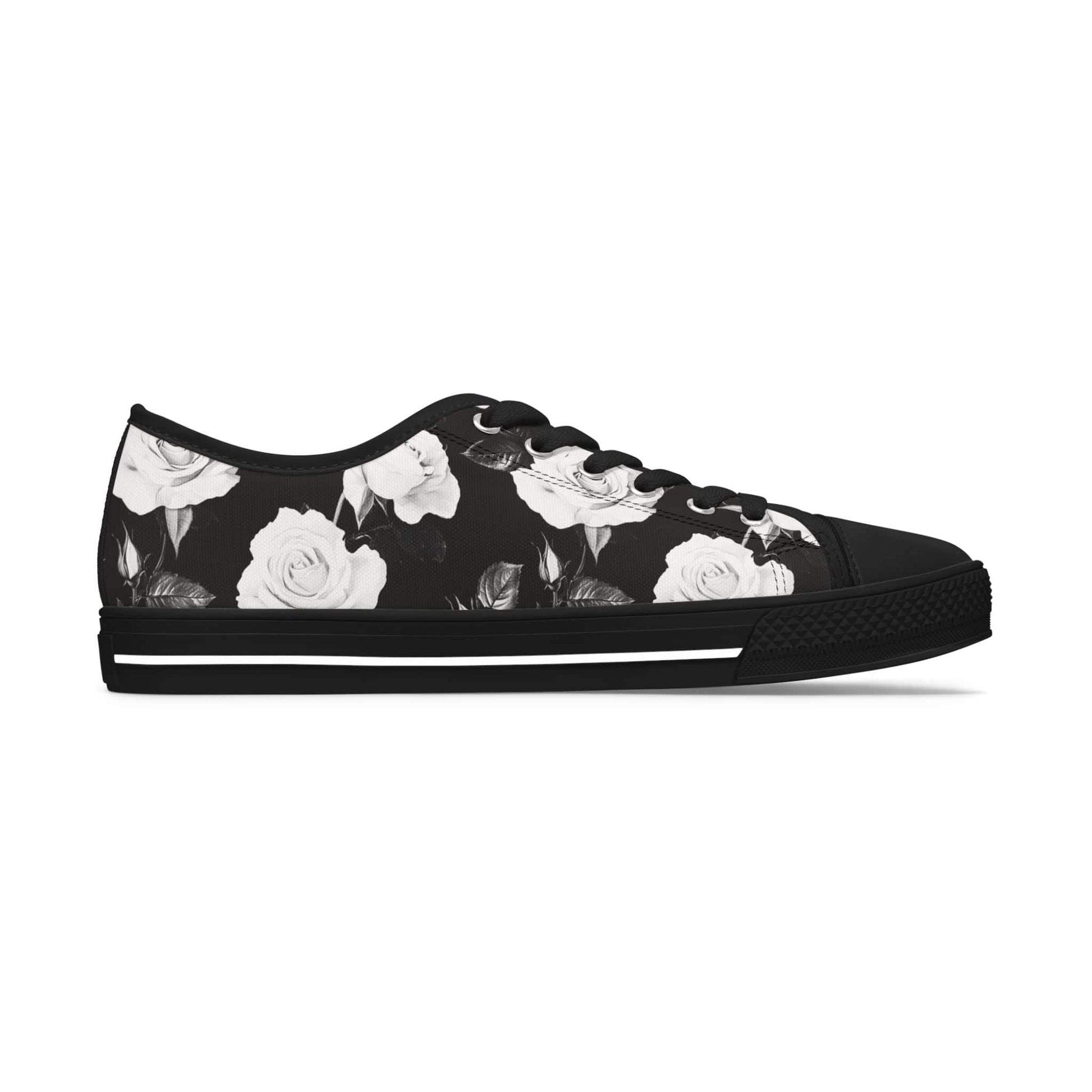 Shoes White Roses Women's Low Top Sneakers