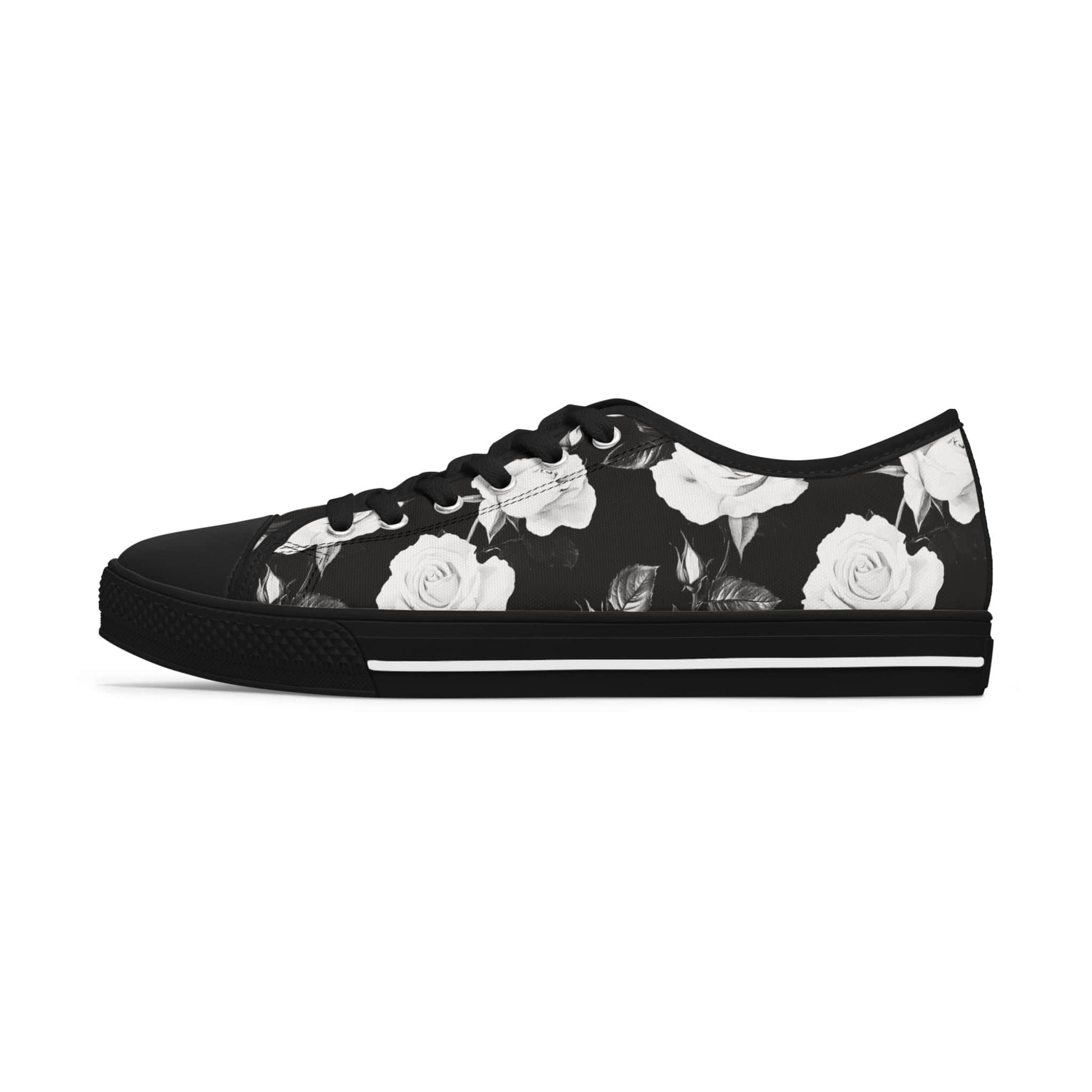 Shoes White Roses Women's Low Top Sneakers
